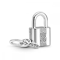 Pandora Padlock and Key Dangle Charm Bracelet Charm Moments Bracelets - Stunning Women's Jewelry - Gift for Women in Your Life - Made with Sterling Silver & Cubic Zirconia
