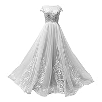 Tulle Wedding Dresses for Bride Simple Bridal Gown Long Sleeve Chiffon Boho Wedding Dresses for Women
