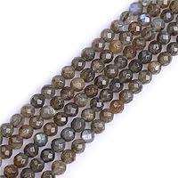 GEM-Inside 6mm Natural Rainbow Labradorite Round Faceted Semi Precious Chakras Beads Gray for Jewelry Making DIY Handmade Craft Supplies 15