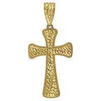 10k Gold Dc Mens Cross Height 54.2mm X Width 26mm Religious Charm Pendant Necklace Jewelry Gifts for Men