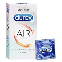 Air Condoms for Men, Ultra Thin for HIGH Sensitivity, 10 Lubricated and Straight Walled Condoms - 10 Count