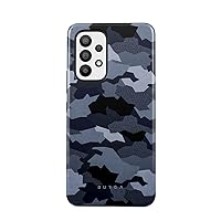 BURGA Phone Case Compatible with Samsung Galaxy A33 - Hybrid 2-Layer Hard Shell + Silicone Protective Case -Navy Blue Camo Camouflage - Scratch-Resistant Shockproof Cover