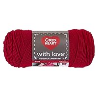 Red Heart E400.1909 Love Yarn, Solid-Holly Berry, 1110 Foot