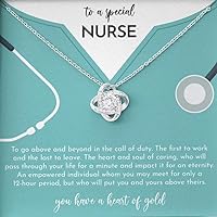Gift For Nurse, Love Knot Necklace Pendant, A Special Nurse, Registered Nurse Meaningful Thoughtful Jewelry Gift, ICU Nurse Practitioner