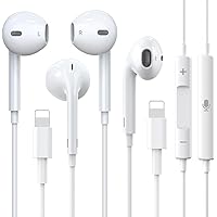 2-Pack Apple Earbuds for iPhone Headphones Wired Earphones (Built-in Microphone & Volume Control)[Apple MFi Certified] Noise Isolating Headsets for iPhone 14/13/12/Pro/Pro Max,Support All iOS System