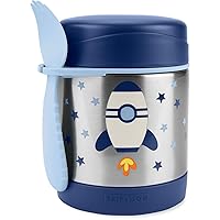Skip Hop Insulated Baby Food Jar, Sparks Rocket, Stainless Steel, Holds 11oz