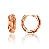 Sterling Silver Polished Endless Huggie Hoop Earrings for Women and Girls | 2.20x12mm Hypoallergenic Earrings | Secure Back | 14k Shiny Classic Earrings White Yellow Gold Rose Gold Jewelry