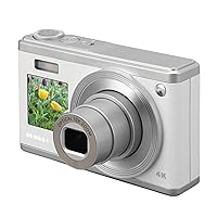 Portable Compact Camera, Digital Zoom Camera 10x Optical Zoom Automatic Light Sensitive Auto Focus 60MP 4K for Outdoor (White)