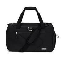 Travel Duffle Bag for Women, 30L Gym Bag with Yoga Buckle & Shoe Compartment, Carry On Weekender Overnight Bag for Airplane with Laptop Compartment & Wet Pocket, Black