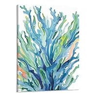 MAXPRESS Sea Glass Coral by Jing Jin - 16x20 Inch Canvas Art Print Gallery Wrapped - Ready to Hang