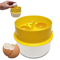 Egg Separator with Container – Two Piece Egg Separator Tool with Built In Cracker Separates, Stores, and Pours – Large Capacity Plastic Egg Yolk Separator Lets You Divide 5-6 Eggs at a Time