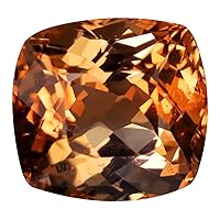 5.12 ct AIG Certified Cushion Cut (11 x 10 mm) Un-Heated Orange Tourmaline Genuine and Natural Loose Gemstone