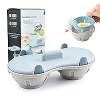 Egg Poacher Microwave Egg Cooker, 2 Cavity Edible Silicone Double Drain Poached Egg Cups, Microwave Egg Poacher Kitchen Cooking Gadgets