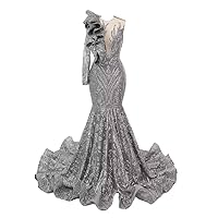 Women's Long Sleeves Mermaid Prom Dress Sparkly Sequins Formal Evening Dresses Party Gowns