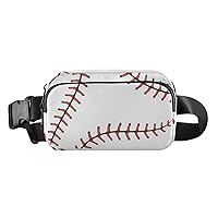 Baseball Softball Laces Belt Bag for Women Men Water Proof Waist Bag with Adjustable Shoulder Tear Resistant Fashion Waist Packs for Hiking