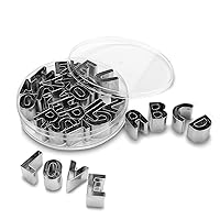 26-in-1 Stainless Steel English Alphabet Letters Biscuit Cookie Cutter Fondant Cake Baking Mold Pastry Bread Chocolate Decorations DIY Tool Set