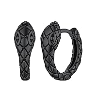 Unisex Punk Black Serpent Huggie Hoop Earrings Vintage Snake Jewelry for Male Boho Beach Jewelry Gift for Women