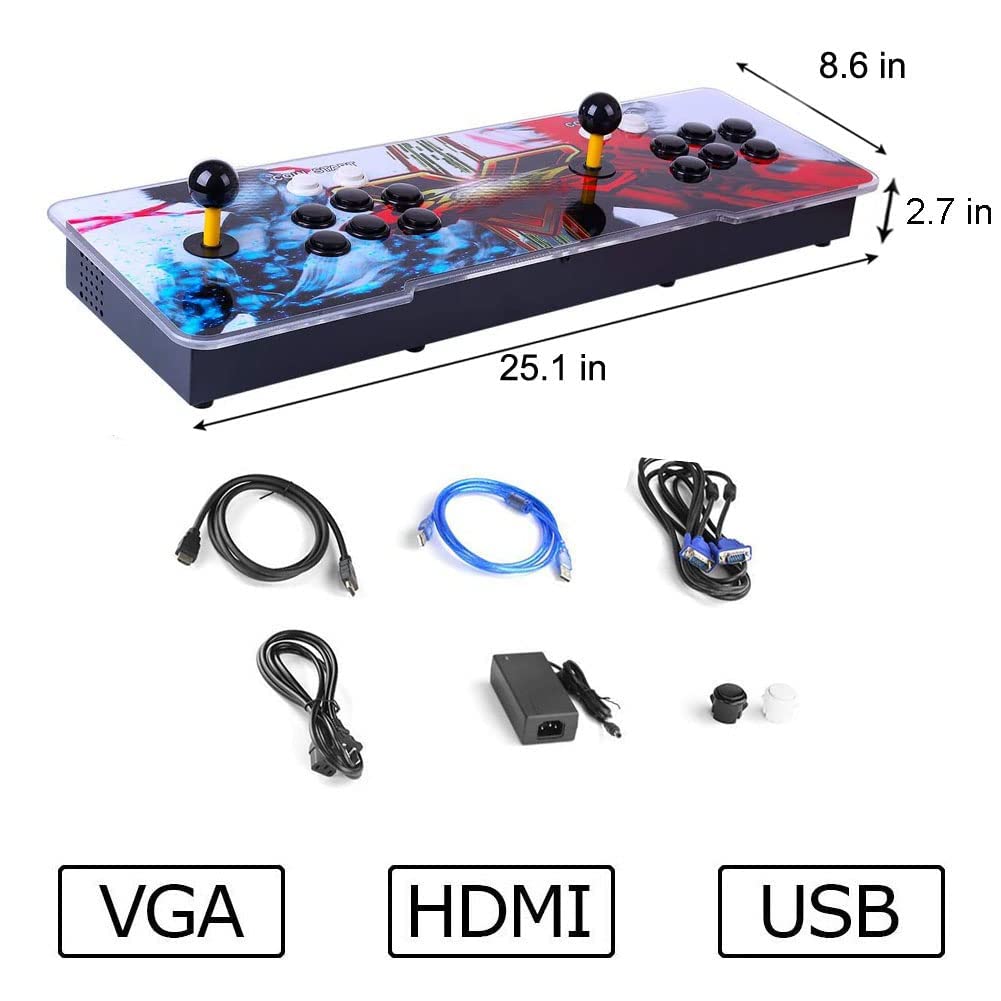 3D+ Pandora Games Arcade Game Console - 8000 Games Installed, Add More Games, Support 3D Games, Search/Save/Hide/Pause Games, 1280x720P, Favorite List, 4 Players Online Game