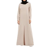 WSPLYSPJY Womens Muslim Abaya Dress Zipper Islamic Robe Pockets Maxi Prayer Clothes with Hijabs