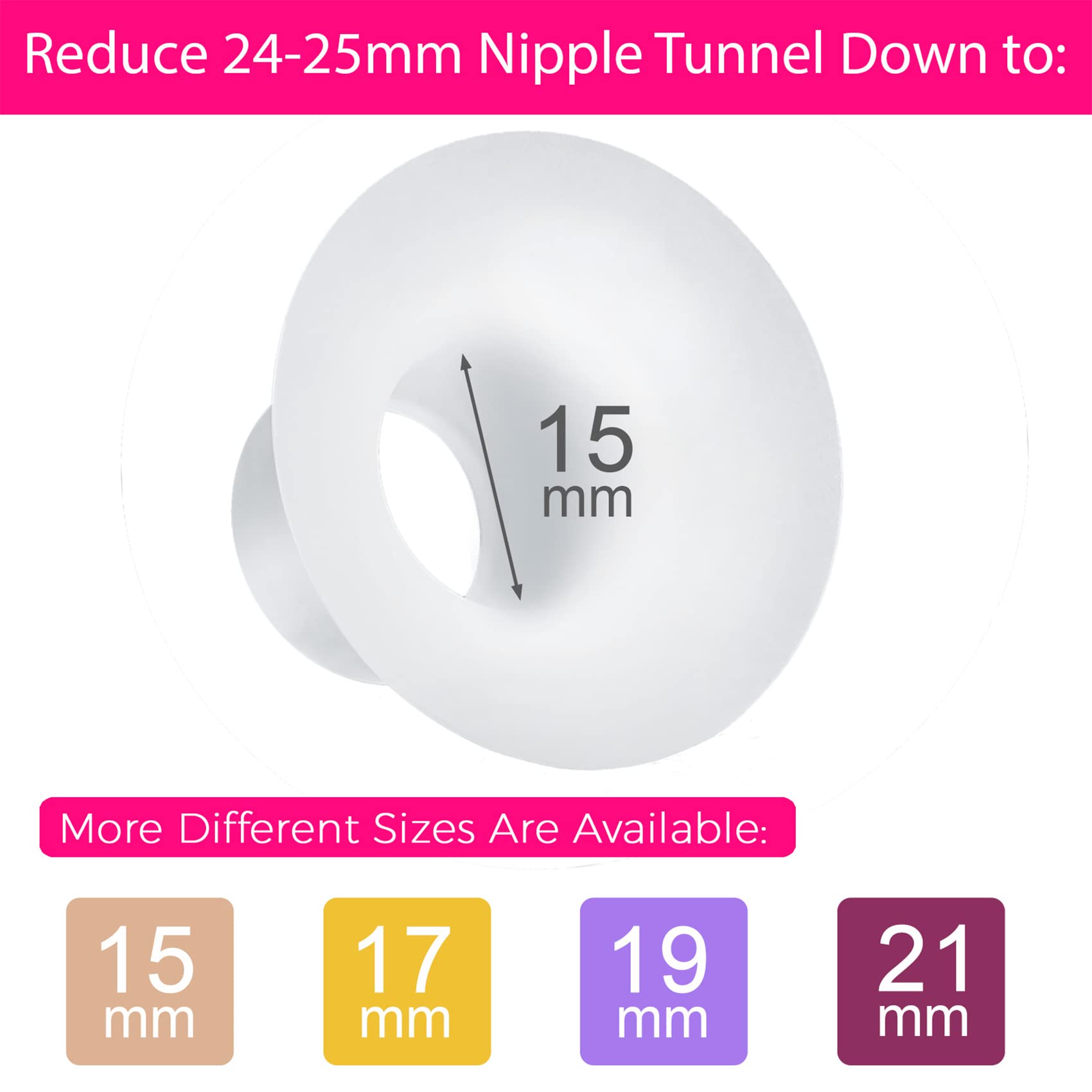 Durceler 22mm Silicone Flange Inserts Compatible with Medela / for Spectra S1 S2 / Rainyb / Willow go/ Momcozy S12/ TSRETE 24mm Breast Pump Shields or Freemie 25mm; Reduce Nipple Tunnel Down to 22mm