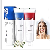 Sp-4 Probiotic Whitening Toothpaste, Brightening Teeth, Removing All Kinds of Tooth Stains, Strengthening Teeth to Protect Gums Breath Fresh Jasmine Fragrance 2 Packs (Red + Blue)