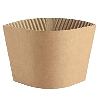 Coffee Sleeves - 500 count Disposable Corrugated Hot Cup Sleeves Jackets Holder - Kraft Paper Sleeves Protective Heat Insulation Drinks Insulated Fits 12,16,20,22,24 oz Coffee Cups
