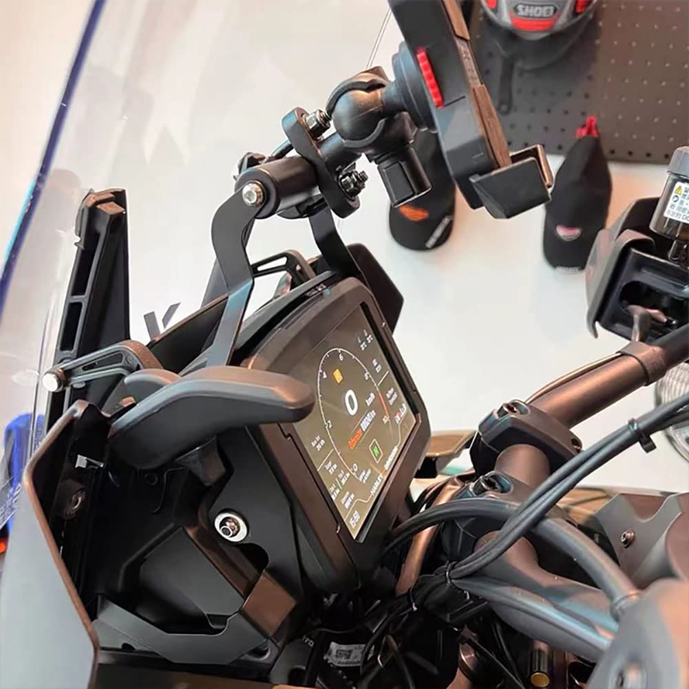 ZAAHH AL-mart Motorcycle GPS Phone Navigation Mount Holder Fits for Har-Ley RA1250(S) PAN America 1250(Special) 2021-2022,Windshield Fixing Navigation Bracket GPS Smartphone Holder