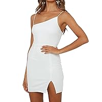 Eliacher Backless Dress Women's Spaghetti Strap Sexy Clubwear Bodycon Mini Dress