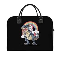 Unicorn Riding Dinosaur Travel Tote Bag Large Capacity Laptop Bags Beach Handbag Lightweight Crossbody Shoulder Bags for Office