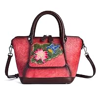 Handbag Women's Bag Designer Vintage Floral Handbag Vintage Embossed Large Capacity Shoulder Bag