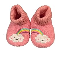 Girls Rainbow Pink Bootie Slippers