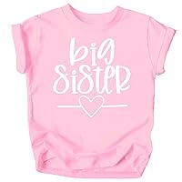 Olive Loves Apple Big Sister Heart Sibling Reveal T-Shirt for Baby and Toddler Girls Sibling Outfits