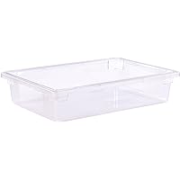 Carlisle FoodService Products Storplus Food Storage Container with Stackable Design for Catering, Buffets, Restaurants, Polycarbonate (Pc), 8.5 Gallons, Clear