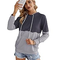 Andongnywell Women's Long Sleeve Striped Color Block Casual Hoodies Loose Pullover Contrasting Sweatshirt Knit Tops