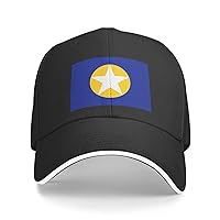 Flag of Äảng Dân tá»™c Viá»‡t NAM Sandwich Hat Adjustable Baseball Cap Black