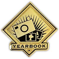 PinMart's Black and Gold Yearbook Student School Teacher Lapel Pin