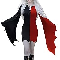 Curvy Cocktail Dresses for Women Short,Gothic Dress for Women Plus Size Cold Shoulder Butterfly Sleeve Costumes