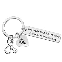 CNA Gift Certified Nursing Assistant Gift God Made CNAS So Nurses Could Have Heroes Too Keychain Graduation Gift for CNA Stethoscope Medical Keychain Nursing School Student Gift,Nurse keychain