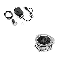 Garbage Disposal Air Switch Kit and Flange Kit Bundle, Long Brushed Stainless Steel Button with Aluminum Alloy Power Module
