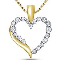 925 Sterling Silver Heart Shape Round CZ Pendant With Chain
