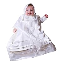 Christening Gowns for Boys Newborn Long Baptism Outfit 2 Pieces with Bonnet