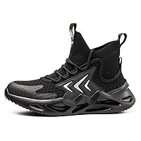 Steel Toe Shoes for Men Lightweight Indestructible Work Sneakers for Men Puncture Proof Comfortable Slip On Safety Shoes for Industrial,Coustruction