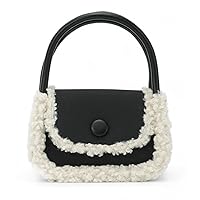 Lanpet Women Plush purse Soft Winter Fluffy Fuzzy Plush Top Handle Purse and Handbag With Long Shoulder Strap