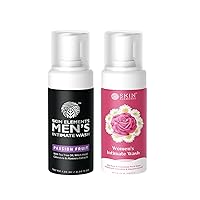 Skin Elements Men's Passion Fruit & Women's Intimate Wash Bundle | pH Balanced Foaming Hygiene Wash | Prevents Itching, Irritation & Bad Odor | Pack of 2, 4.05 fl Oz each