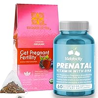 Secrets Of Tea Get Bundle of Fertility Tea Fruit Flavor and Prenatal Vitamin for Women with DHA