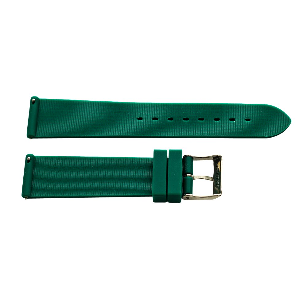 Clockwork Synergy - 2- Piece Ss Divers Silicone Watch Band Strap 26mm - Hunter Green - Male and Female Watches