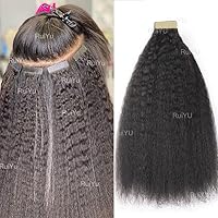 18inch Yaki Straight Tape in Hair Extension Italian Remy Hair Natural Black 100g 40pcs 1Bundle Real Human Hair Seamless Skin Weft Tape In Extensions for Women