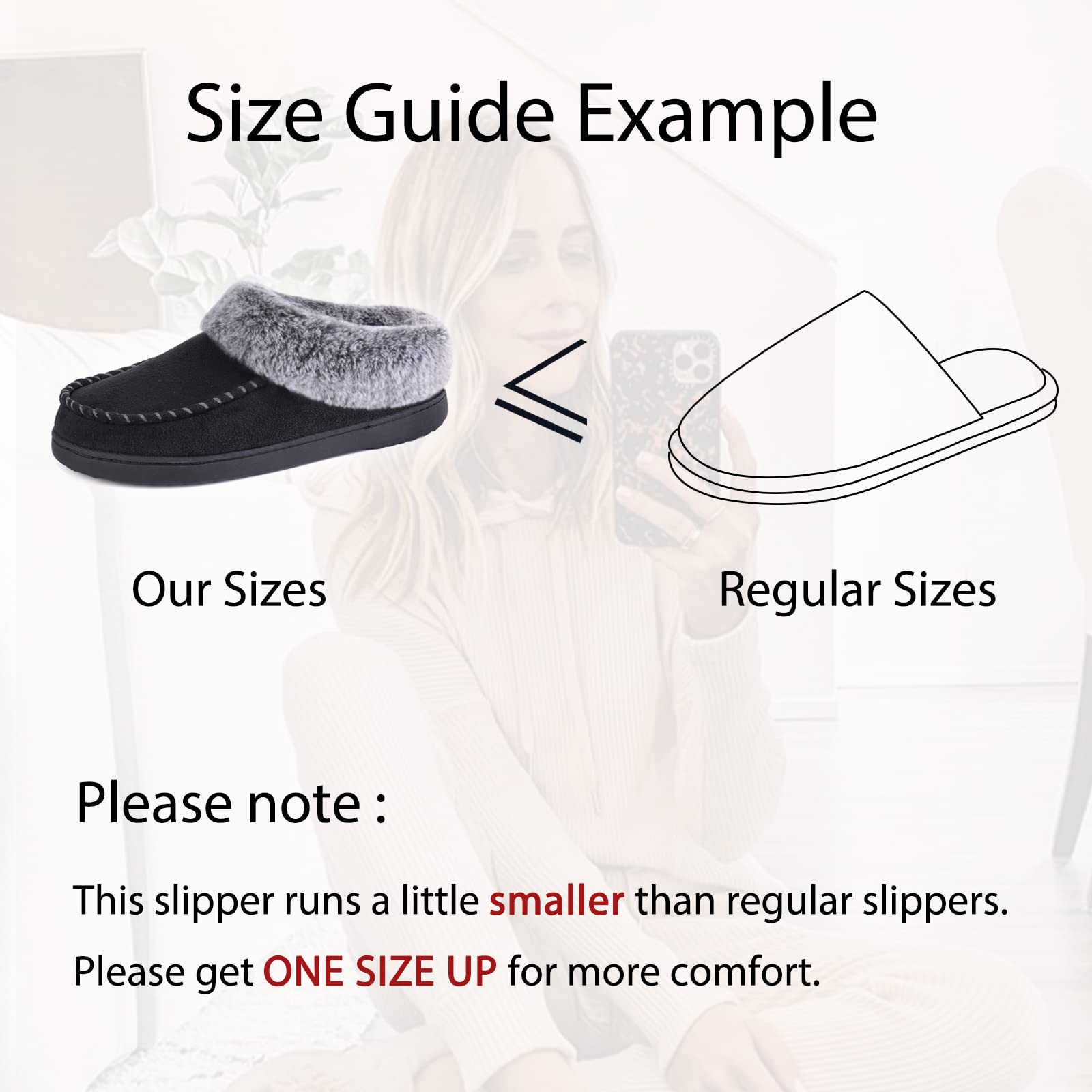 ULTRAIDEAS Women's Fur Lined Memory Foam Slippers for Indoor & Outdoor,Women's House Shoes