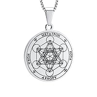 VNOX Seals of The Seven Archangels Pendant/Metatron’s Cub/Saint Michael Statement Necklace Talisman Pendant Amulet Jewelry