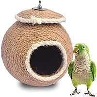 Birdhouse, Parakeet Bird Nest for Cage Coconut Shell Rope Weave Bird Breeding Nest for Budgie Parakeet Conure Canary Lovebird